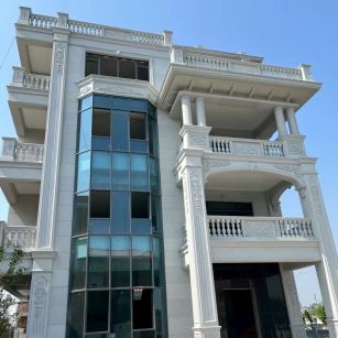 永州 芝麻白花岗岩别墅外墙干挂效果展示