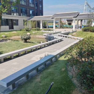 永州 芝麻灰小区坐凳&栏杆安装效果