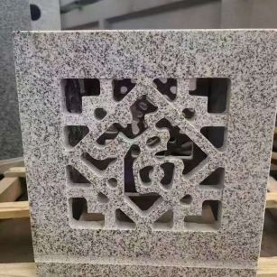 永州 芝麻白花岗岩镂空雕花灯笼