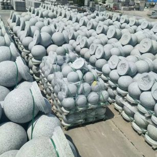 永州 花岗岩实心圆球，石球，挡车球，挡车石，车止石，路障石。