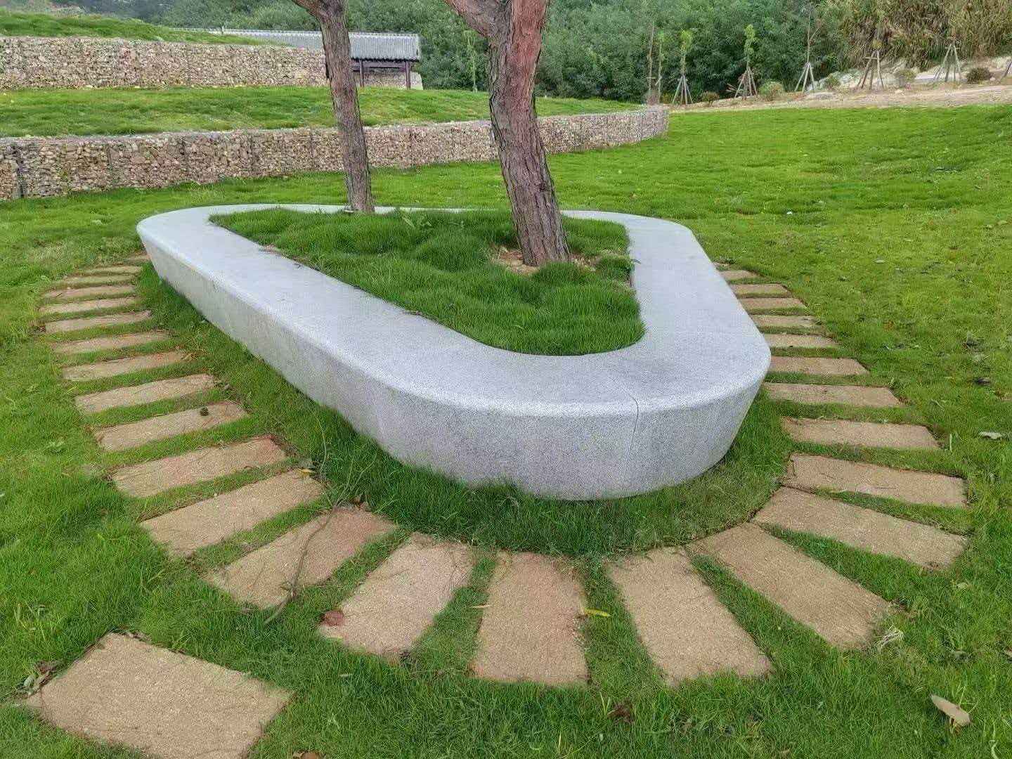 永州 芝麻白光面整石坐凳