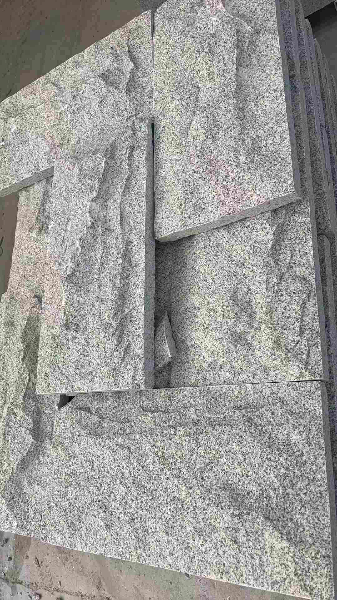 永州 芝麻白自然面花岗岩成品板