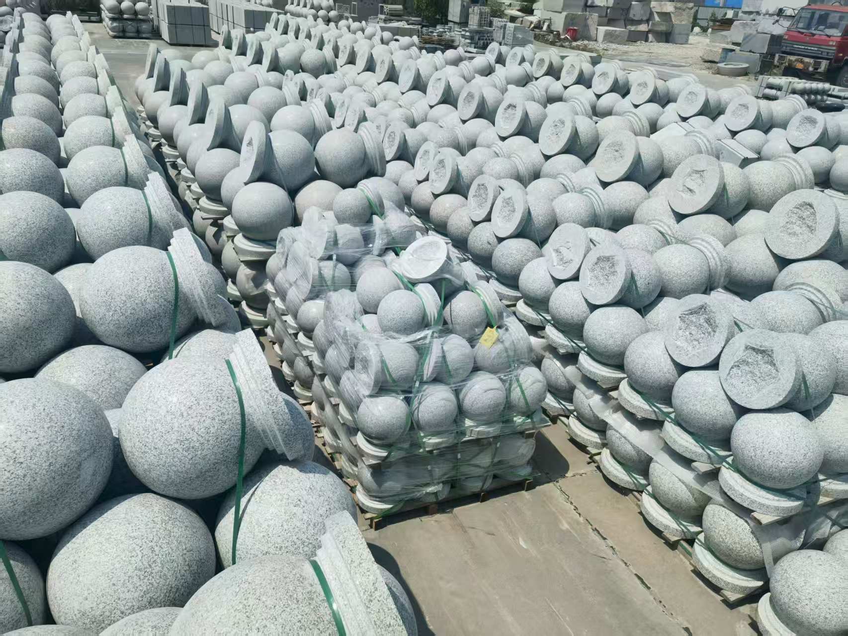 永州 花岗岩实心圆球，石球，挡车球，挡车石，车止石，路障石。