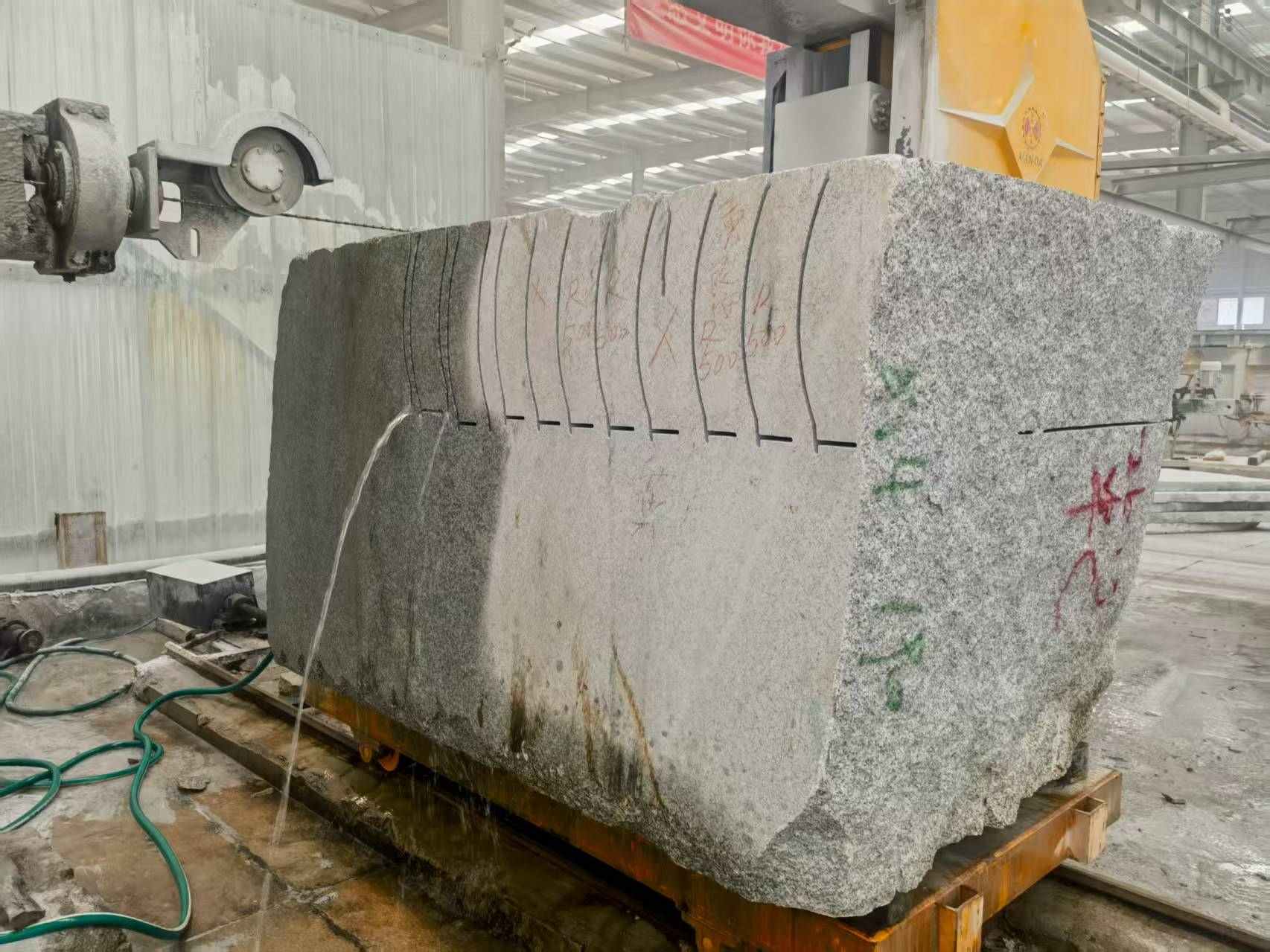 永州 602，大花芙蓉白，绳锯加工弧形路沿石