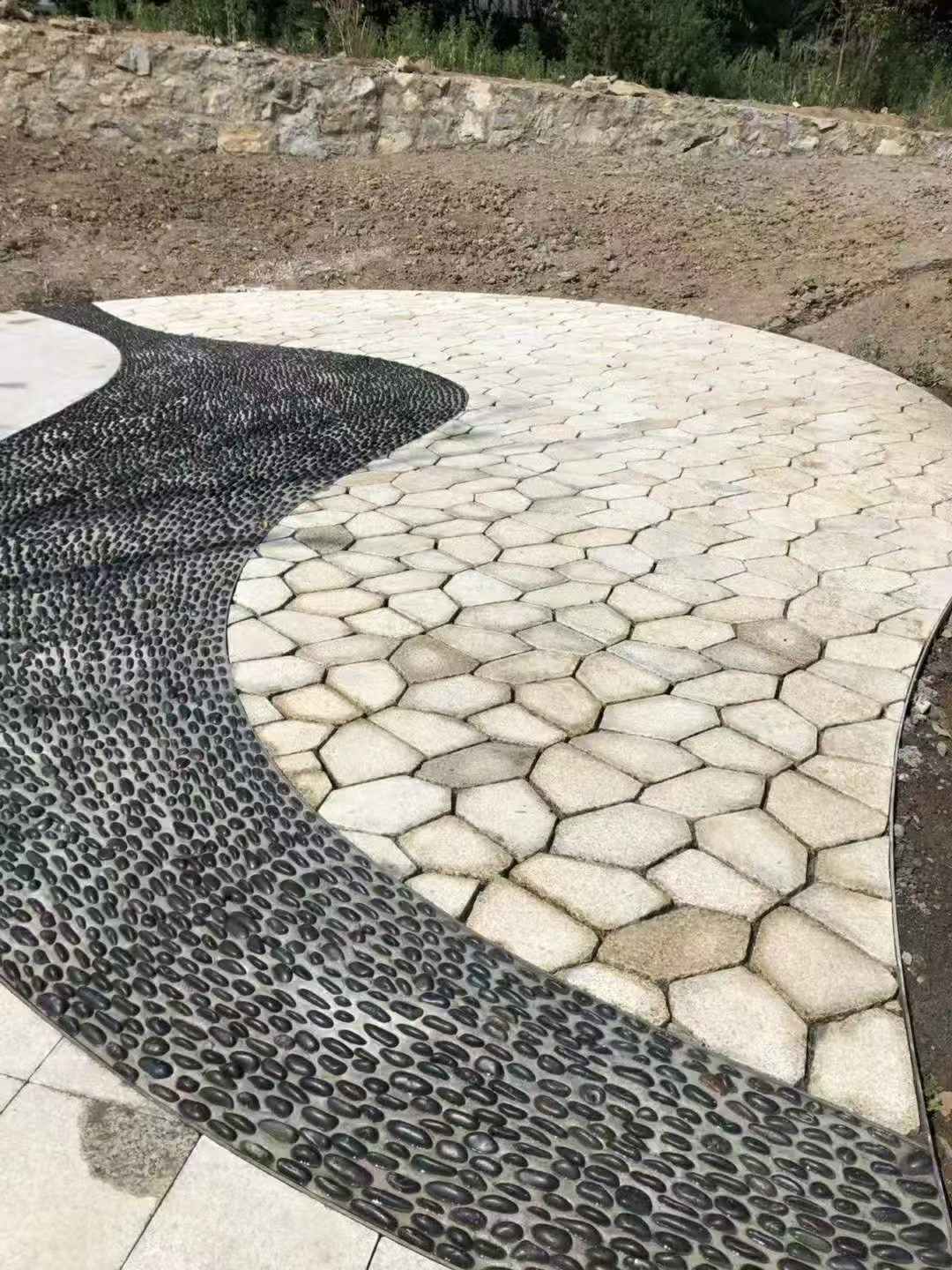 永州 黄金麻冰裂缝室外铺装效果完美展示