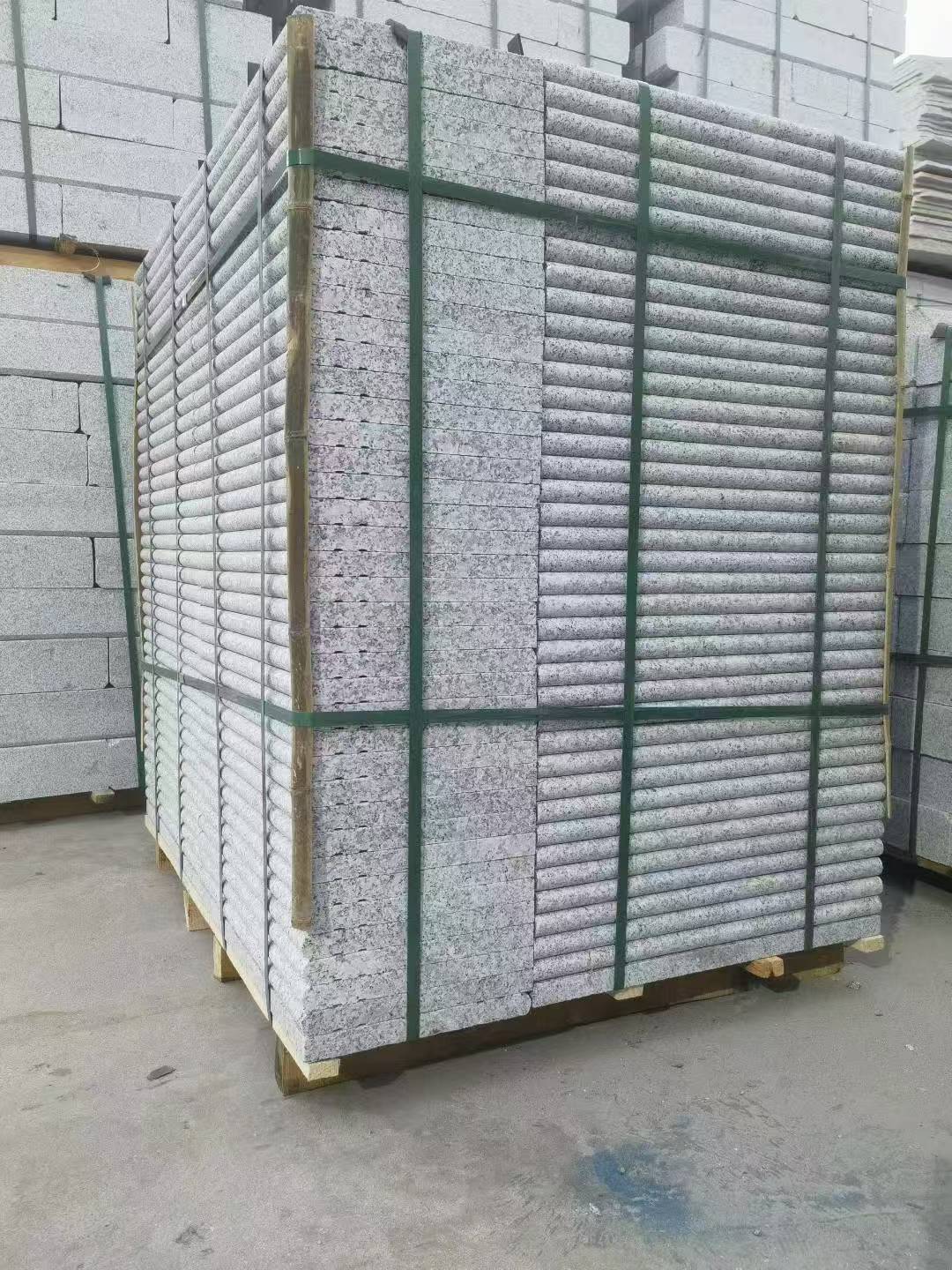 永州 芙蓉白3公分厚磨圆边、拉槽，楼梯踏步