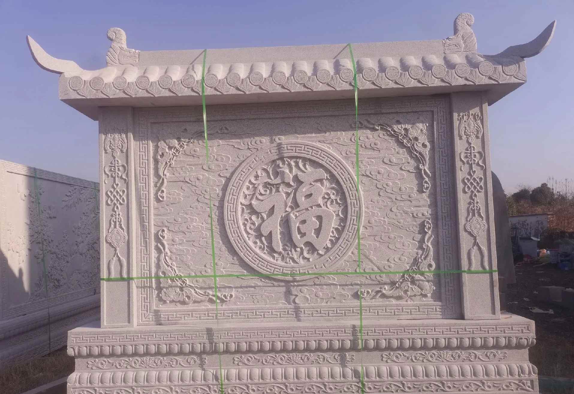 永州 芝麻白花岗岩屏风，照壁，影壁